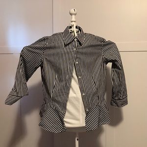 Ralph Lauren long sleeve striped t-shirt  size 10 color black and white